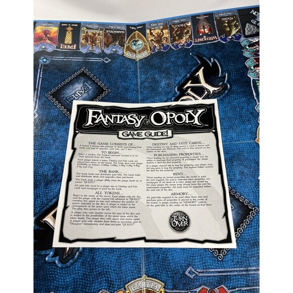 Fantasy Opoly Fantasy Board Game One Epic Quest Late for the Sky Complete - Picture 15 of 16